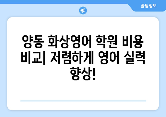 광주 서구 양동 화상영어, 비용 얼마나 들까요? | 추천 학원 & 가격 비교