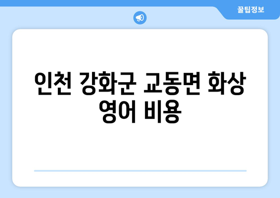 인천 강화군 교동면 화상 영어 비용|  합리적인 가격으로 영어 실력 향상시키기 | 화상영어, 영어 학원, 비용, 가격 비교