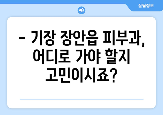 부산 기장 장안읍 피부과 추천| 꼼꼼하게 비교 분석해보세요 | 피부과, 추천, 기장, 장안읍, 부산, 진료, 후기