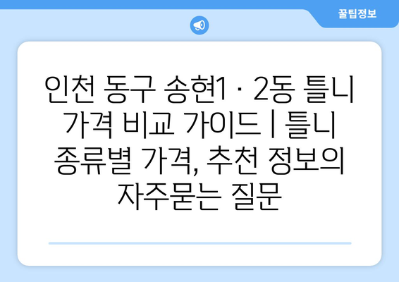 인천 동구 송현1·2동 틀니 가격 비교 가이드 | 틀니 종류별 가격, 추천 정보