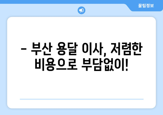 부산 동구 수정2동 용달이사,  빠르고 안전하게 이사하세요! | 부산 용달 이사, 저렴한 이사 비용, 친절한 이삿짐센터