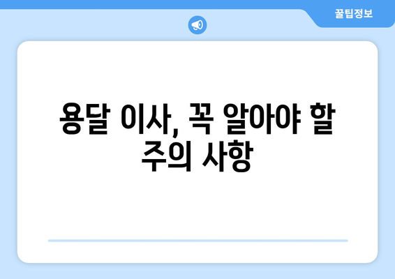 부산 기장 장안읍 용달이사, 어디에 맡겨야 할까요? | 용달 이사 비용, 업체 추천, 주의 사항