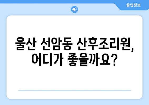 울산 남구 선암동 산후조리원 추천| 엄마들의 행복한 휴식을 위한 선택 | 울산, 남구, 선암동, 산후조리, 추천, 비교