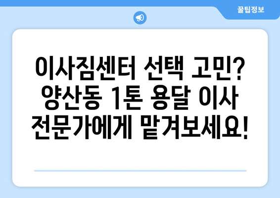 광주 북구 양산동 1톤 용달이사 전문 업체 추천 | 저렴하고 안전한 이삿짐센터 비교