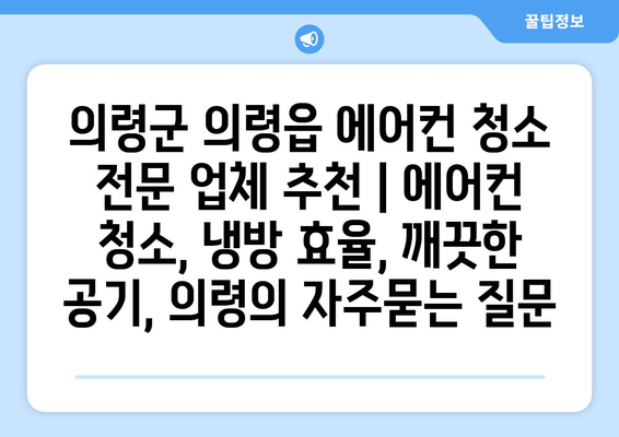 의령군 의령읍 에어컨 청소 전문 업체 추천 | 에어컨 청소, 냉방 효율, 깨끗한 공기, 의령