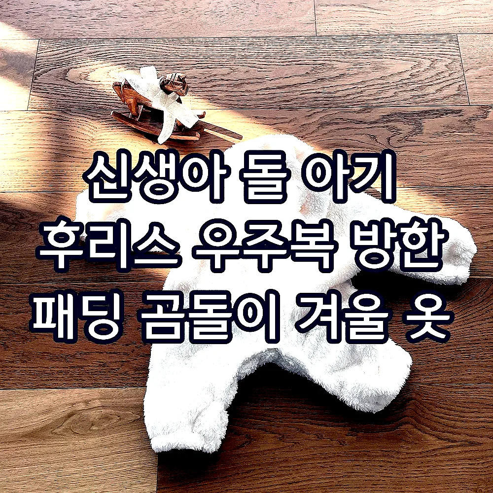 신생아 돌 아기 후리스 우주복 방한 패딩 곰돌이 겨울 옷 이미지 2