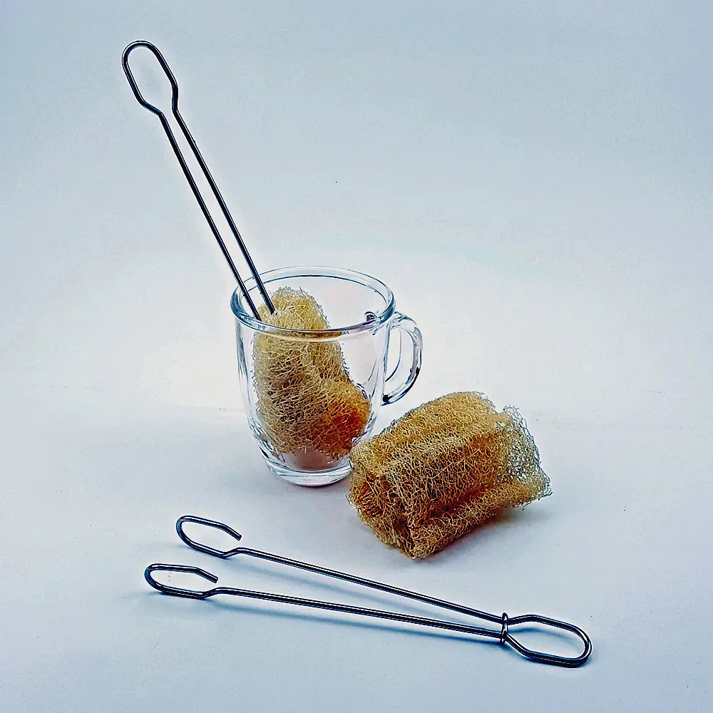 천연수세미 스텐 손잡이 병솔 제로웨이스트 루파 22cm 이미지 1