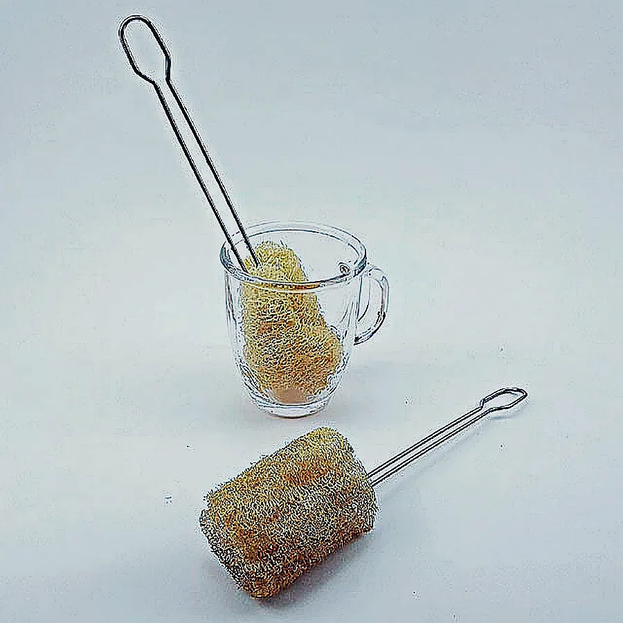 천연수세미 스텐 손잡이 병솔 제로웨이스트 루파 22cm 이미지 2