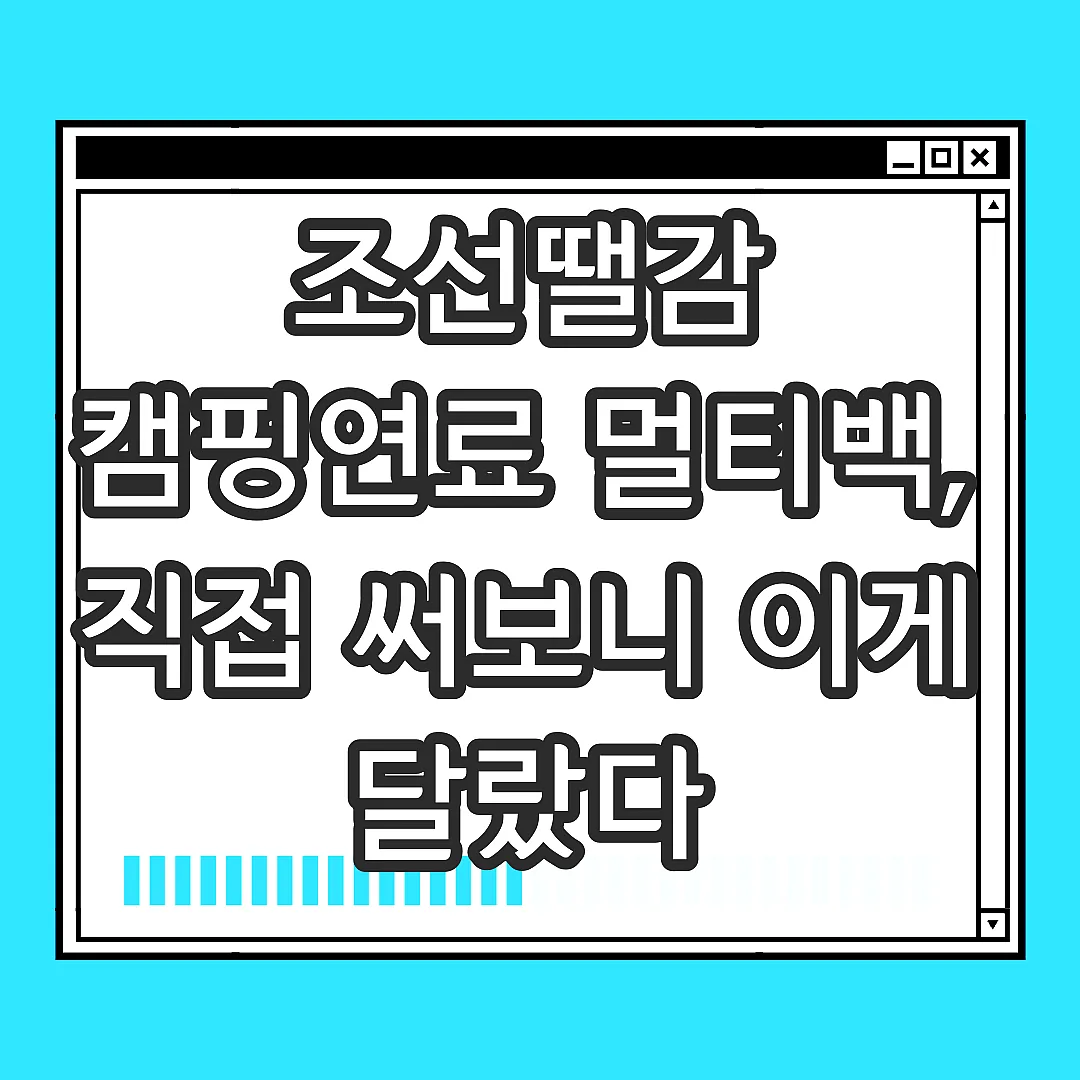 조선땔감 캠핑연료 멀티백, 직접 써보니 이게 달랐다 썸네일